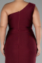 Robe De Fiançailles Grande Taille Longue Rouge Bordeaux ABU4148