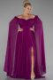 Robe Grande Taille Mousseline Longue Violet ABU3464