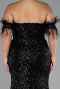 Robe de Soirée Grande Taille Longue Noir ABU4149