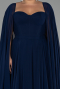 Robe Grande Taille Longue Mousseline Bleu Marine ABU4161