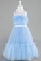 Robe de Soirée Enfants Longue Bleu ABU4221