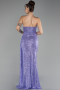 Robe de Soirée Longue Squameuse Lilas ABU3134