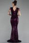 Robe de Soirée Longue Prune ABU881