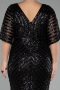 Robe de Soirée Grande Taille Longue Noir ABU2309