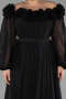 Robe De Soirée Grande Taille Mousseline Longue Noir ABU4131