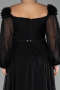 Robe De Soirée Grande Taille Mousseline Longue Noir ABU4131
