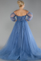 Robes De Soirée Grande Taille Longue Indigo ABU3617