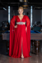 Robe De Fiançailles Grande Taille Longue Rouge ABU4259