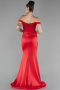 Robe de Soirée Longue Satin Rouge ABU4264
