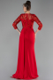 Robe de Soirée Longue Mousseline Rouge ABU4293