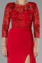 Robe de Soirée Longue Mousseline Rouge ABU4293