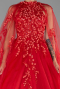 Robe De Fiançailles Grande Taille Longue Rouge ABU4291