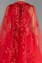 Robe De Fiançailles Grande Taille Longue Rouge ABU4291