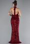 Robe Queue de Poisson Longue Squameuse Rouge Bordeaux ABU4306