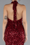 Robe Queue de Poisson Longue Squameuse Rouge Bordeaux ABU4306