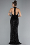 Robe Queue de Poisson Longue Squameuse Noir ABU4306