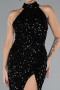 Robe Queue de Poisson Longue Squameuse Noir ABU4306
