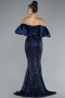 Robe Queue de Poisson Longue Bleu Marine ABU4308