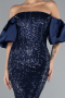 Robe Queue de Poisson Longue Bleu Marine ABU4308