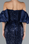 Robe Queue de Poisson Longue Bleu Marine ABU4308