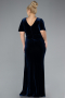 Robes De Soirée Grande Taille Longue Velours Bleu Marine ABU4317