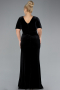Robes De Soirée Grande Taille Longue Velours Noir ABU4317