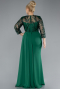 Robe de Soirée Grande Taille Longue Mousseline Émeraude ABU4294