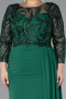 Robe de Soirée Grande Taille Longue Mousseline Émeraude ABU4294