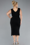 Robe de Soirée Grande Taille Midi Noir ABK1492