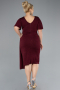 Robe De Invitation Grande Taille Midi Rouge Bordeaux ABK2146