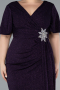 Robe De Invitation Grande Taille Midi Violet Foncé ABK2146