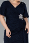 Robe De Invitation Grande Taille Midi Bleu Marine ABK2146