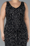 Robe De Fiançailles Grande Taille Longue Noir ABU4008