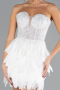 Robe de Fiançaille Courte Blanc ABK2165