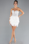 Robe de Fiançaille Courte Blanc ABK2165