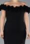 Robe De Fiançailles Grande Taille Longue Noir ABU4388