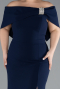 Robe De Soirée Grande Taille Longue Bleu Marine ABU3945