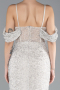 Robe de Soirée Longue Perlé Beige ABU4394