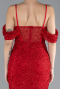 Robe de Soirée Longue Perlé Rouge ABU4394