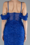 Robe de Soirée Longue Perlé Bleu Saxe ABU4394