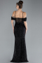 Robe de Soirée Longue Perlé Noir ABU4394