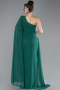 Robe de Soirée Longue Mousseline Émeraude ABU4406