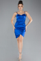 Robe de Cérémonie Mini Satin Bleu Saxe ABU6139