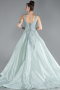 Robe De Fiançailles Grande Taille Longue Menthe ABU3618