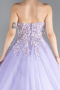 Robe De Fiançailles Grande Taille Longue Lilas ABU4453
