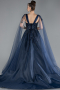 Robes De Soirée Grande Taille Longue Bleu Marine ABU4454