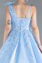 Robes De Soirée Grande Taille Longue Satin Bleu ABU4459