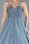 Robes De Soirée Grande Taille Longue Bleu Fumé ABU4465