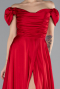 Robe de Soirée Longue Satin Rouge ABU4508