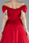 Robe de Soirée Longue Satin Rouge ABU4508